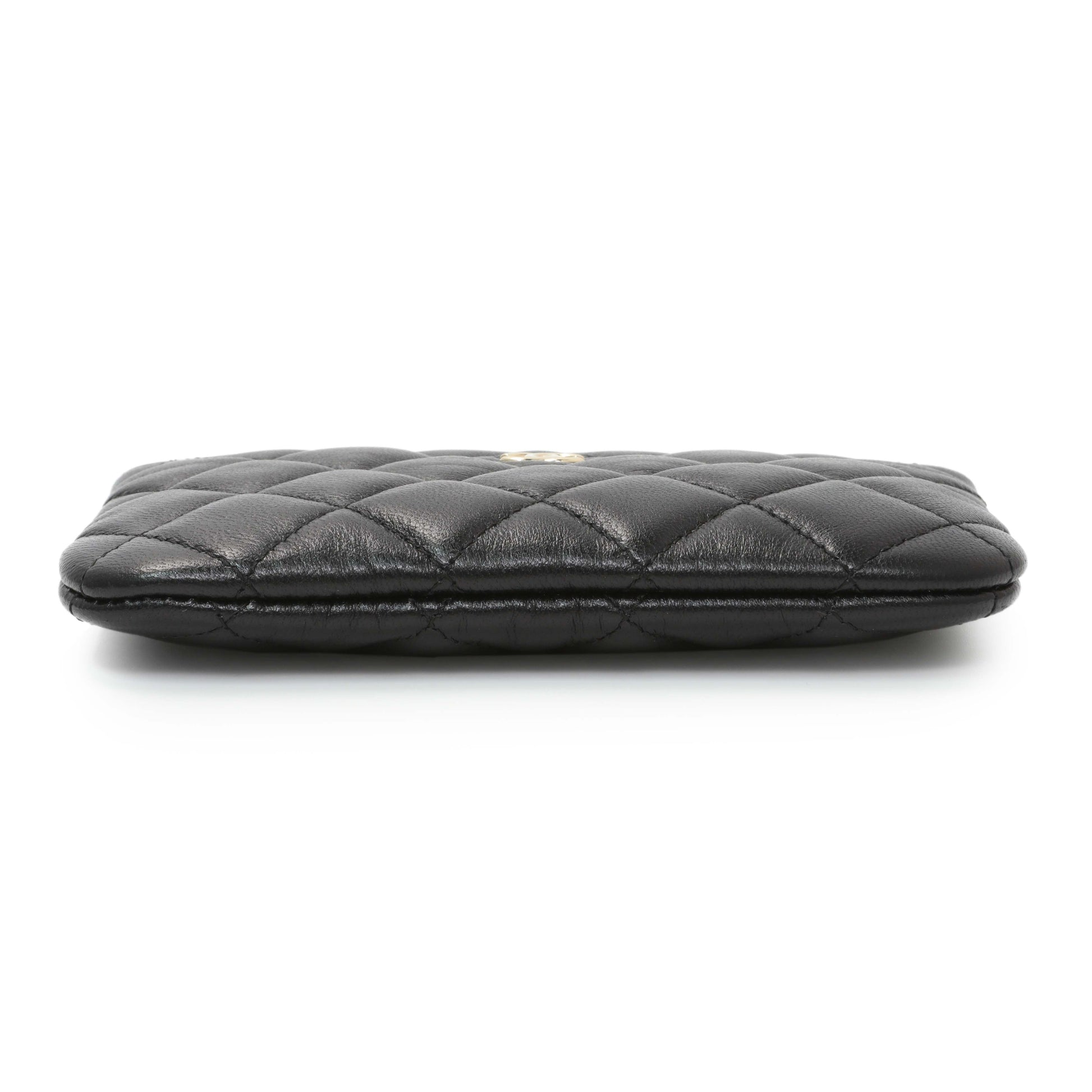 Exclusive Chanel Black Lambskin Quilted Small Cosmetic Case — Back View
