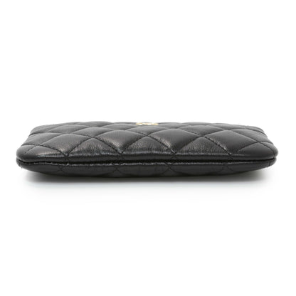 Exclusive Chanel Black Lambskin Quilted Small Cosmetic Case — Back View