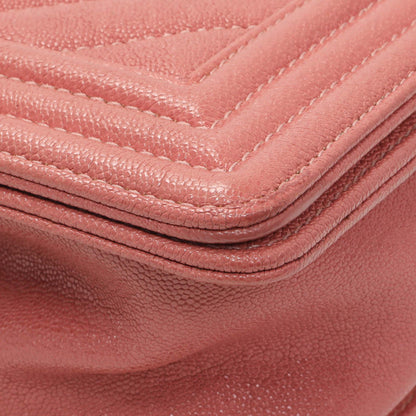 Exclusive Chanel Blush Chevron Quilted Caviar New Medium Boy Flap — Top View