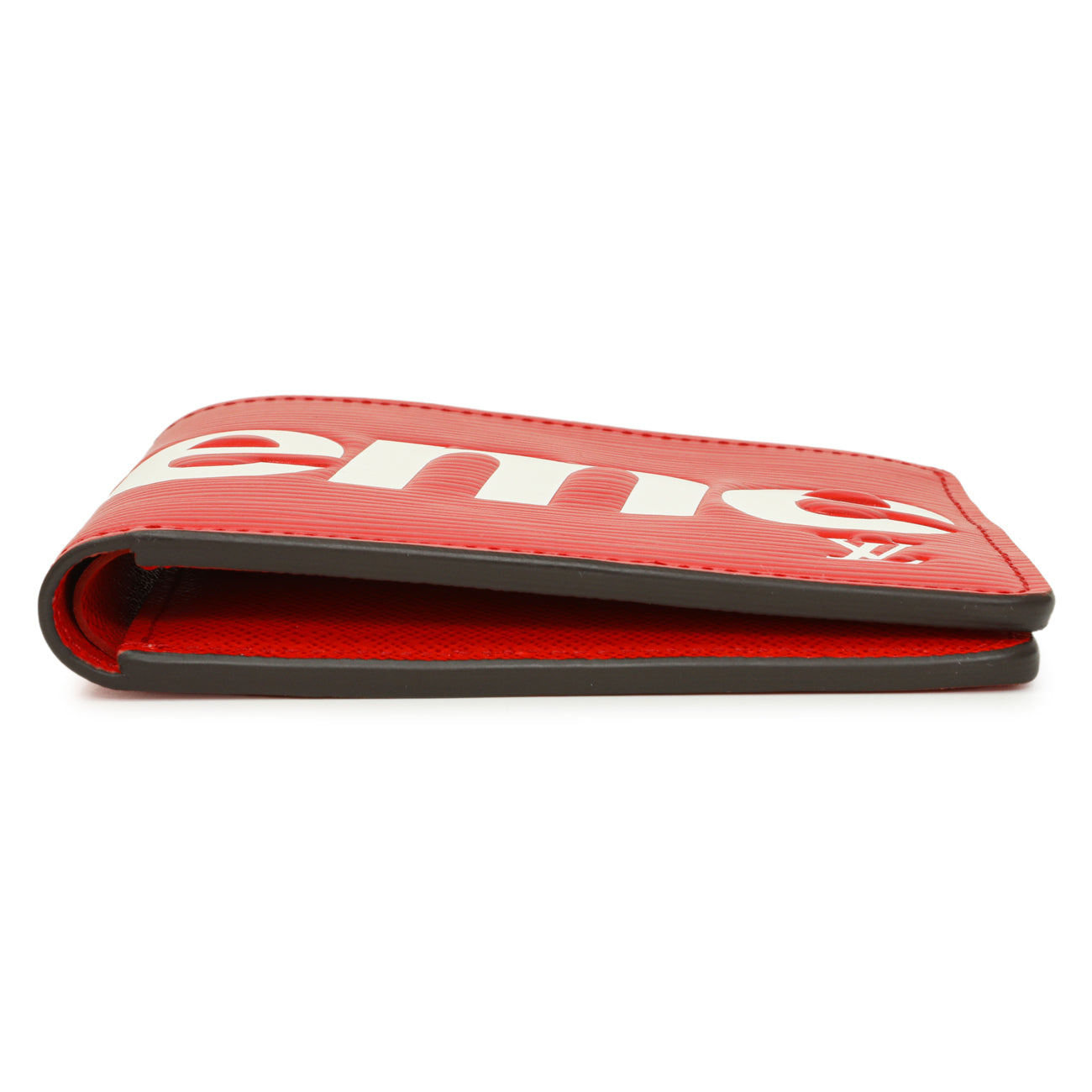 Exclusive Louis Vuitton X SUPREME Red Epi Slender Wallet — Back View