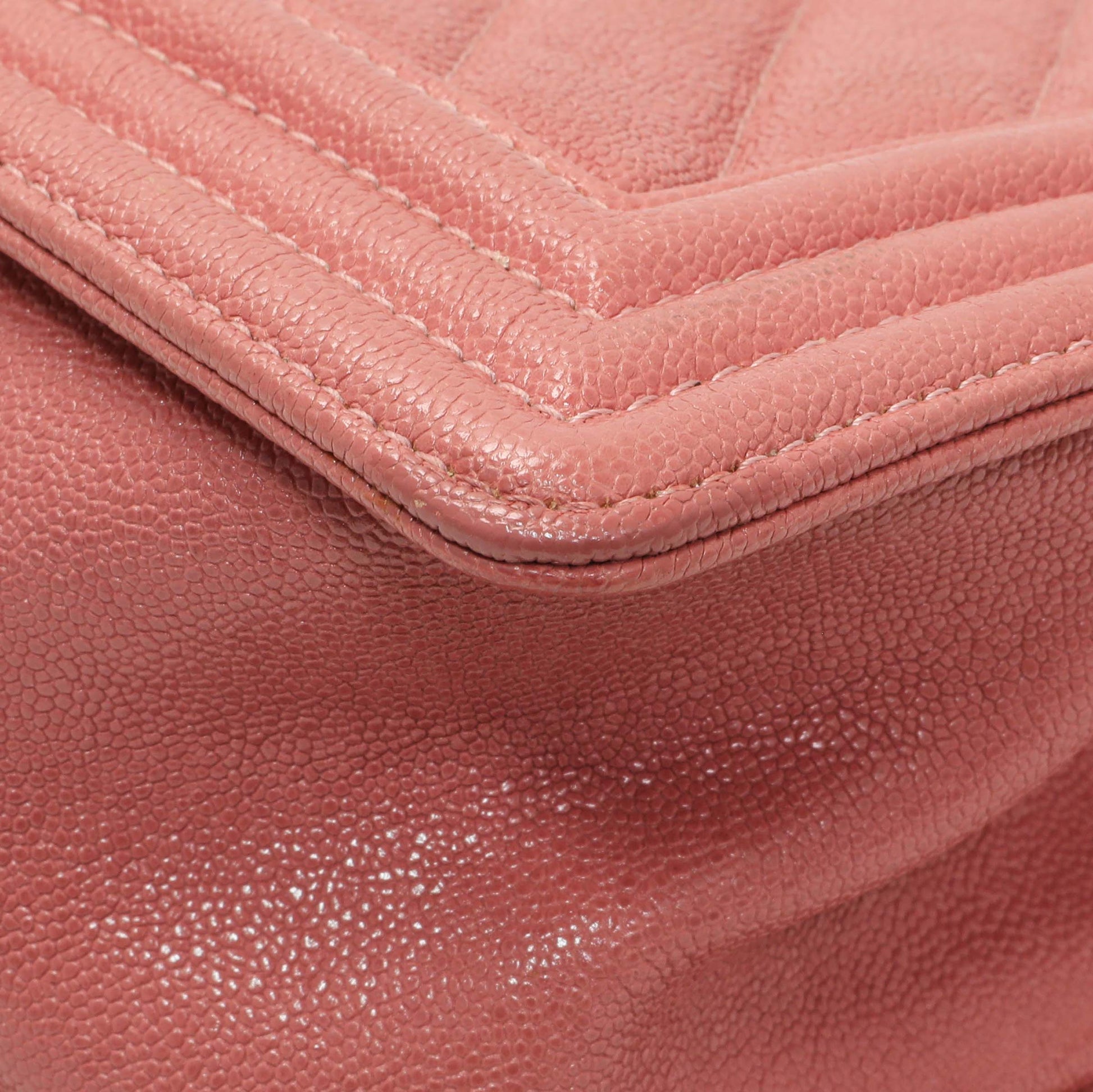 Exclusive Chanel Blush Chevron Quilted Caviar New Medium Boy Flap — Alternate View 7