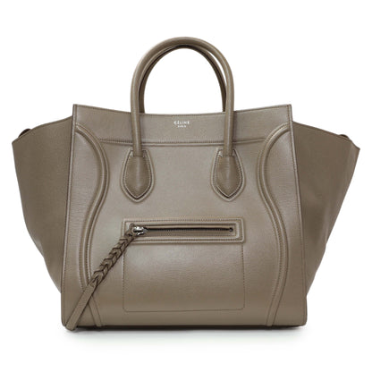 Exclusive Celine Beige Medium Phantom Luggage — Front View