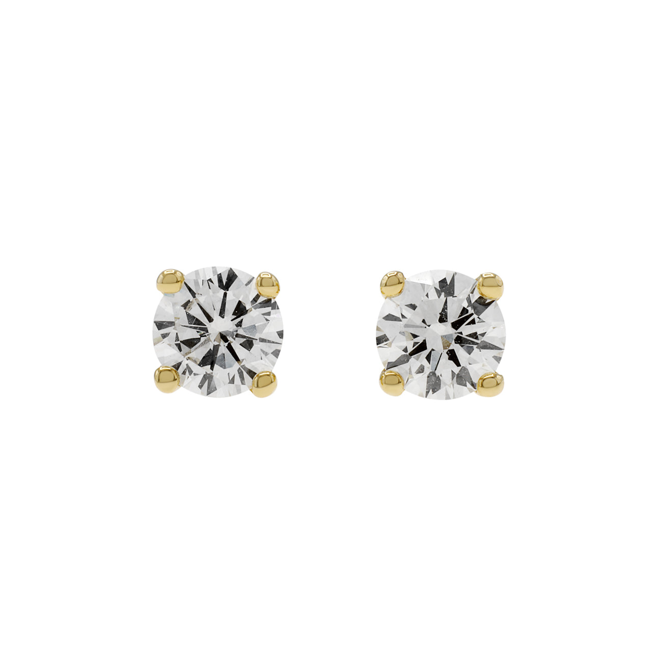 Exclusive 18K Yellow Gold 0.90 Carat Diamond Earrings — Front View