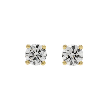 Exclusive 18K Yellow Gold 0.90 Carat Diamond Earrings — Front View