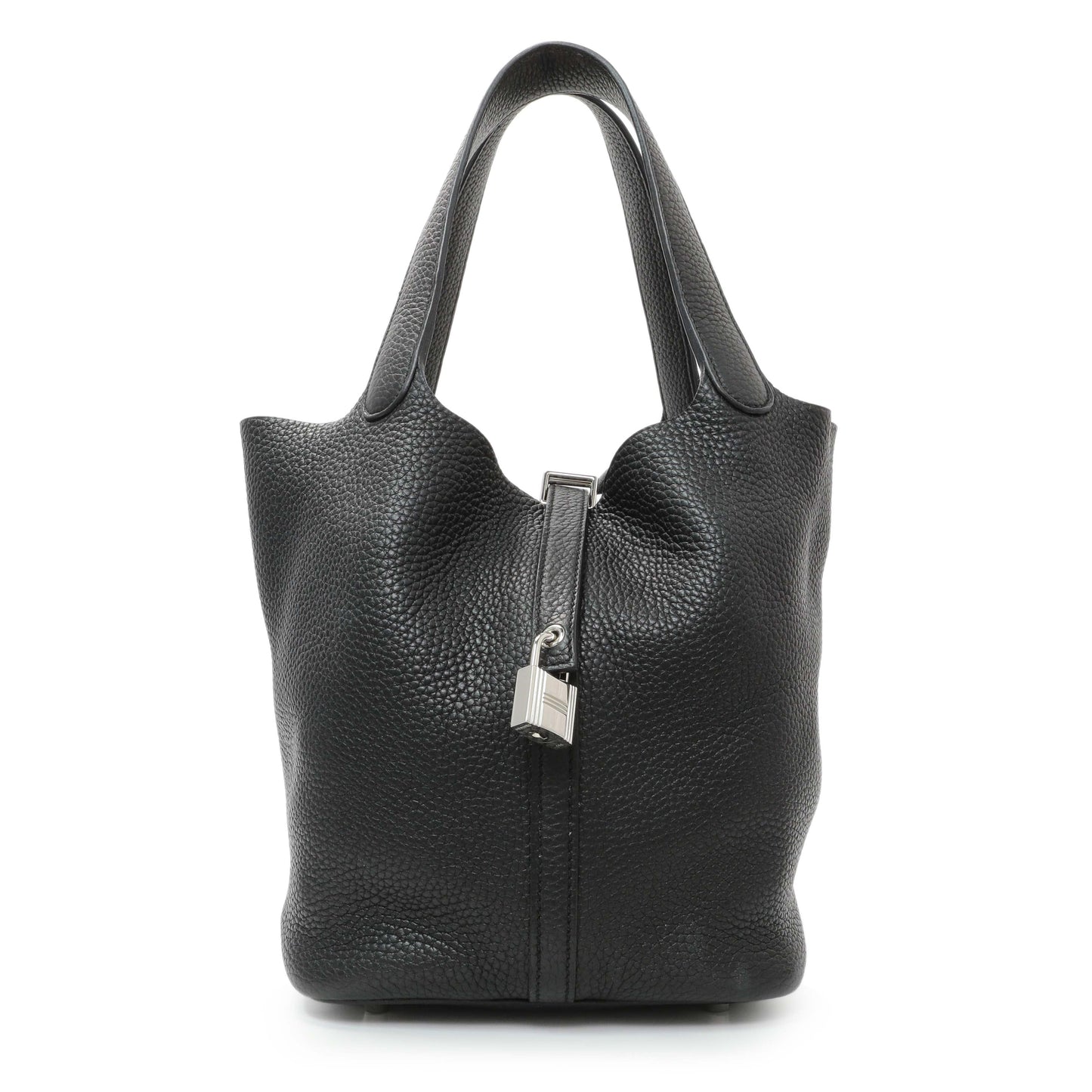 Exclusive Hermes Black Clemence Picotin 22 — Front View