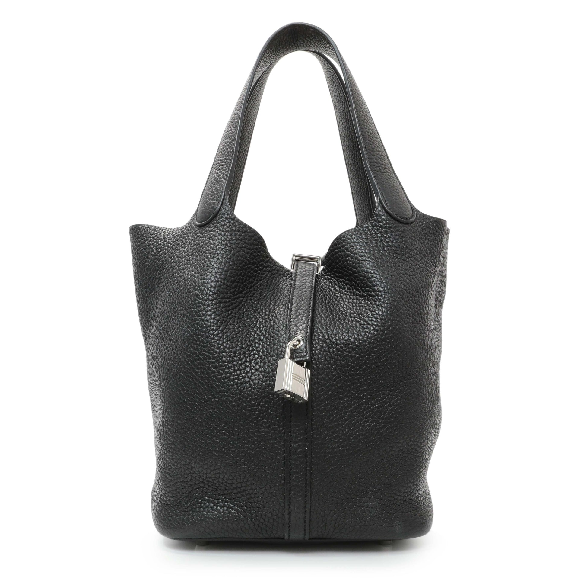 Exclusive Hermes Black Clemence Picotin 22 — Front View