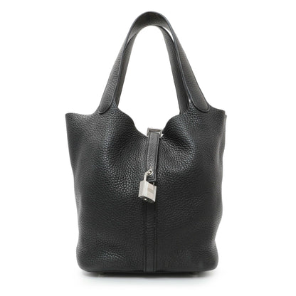 Exclusive Hermes Black Clemence Picotin 22 — Front View