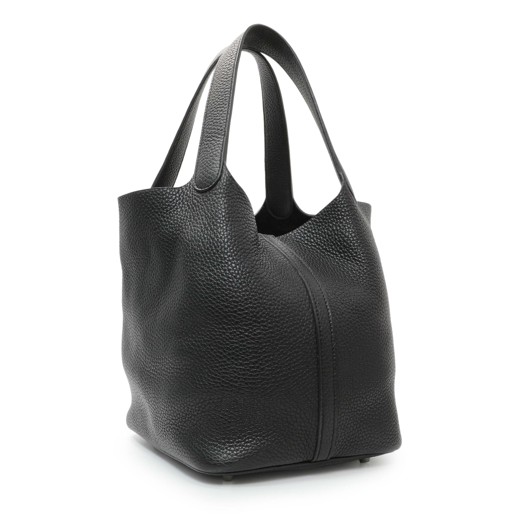 Exclusive Hermes Black Clemence Picotin 22 — Side View
