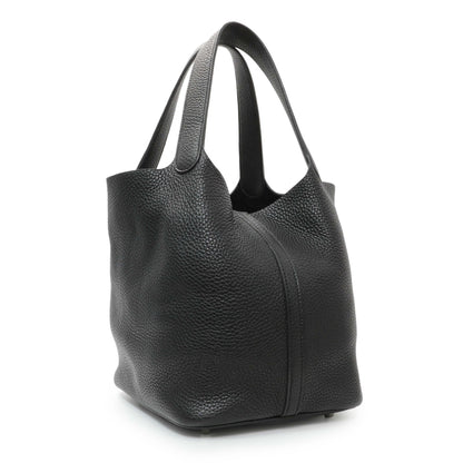 Exclusive Hermes Black Clemence Picotin 22 — Side View