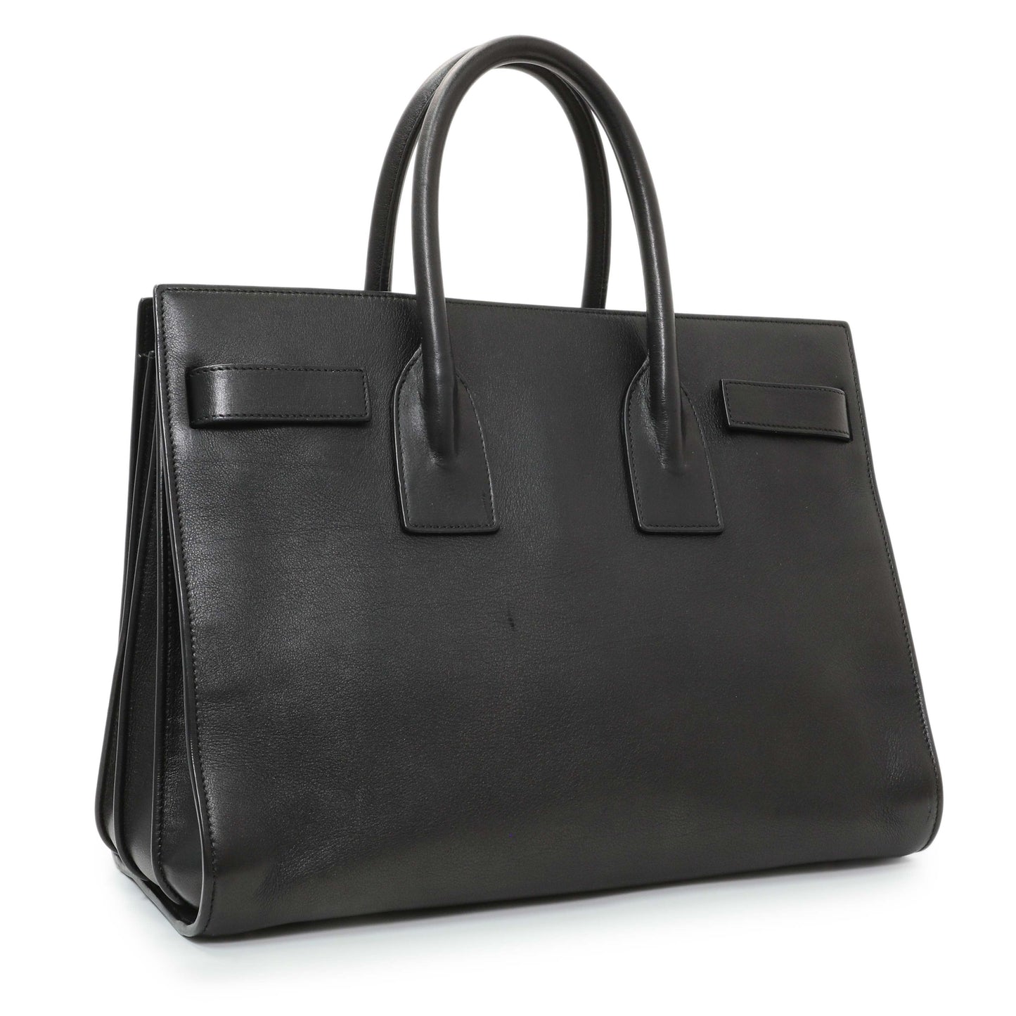 Exclusive Saint Laurent Black Calfskin Small Sac De Jour — Side View