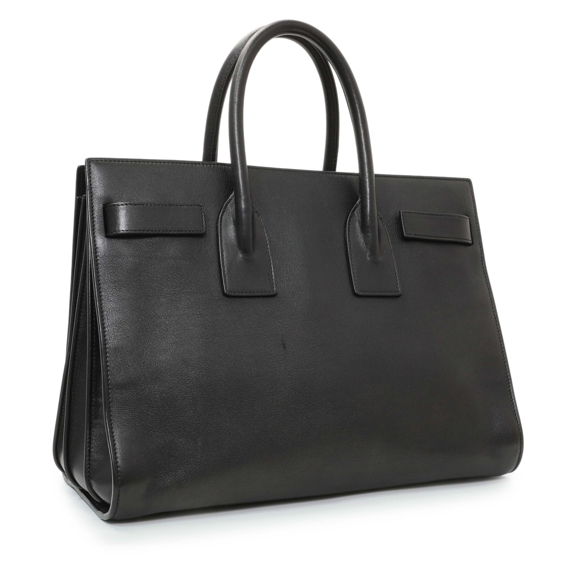 Exclusive Saint Laurent Black Calfskin Small Sac De Jour — Side View