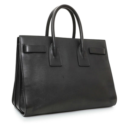 Exclusive Saint Laurent Black Calfskin Small Sac De Jour — Side View