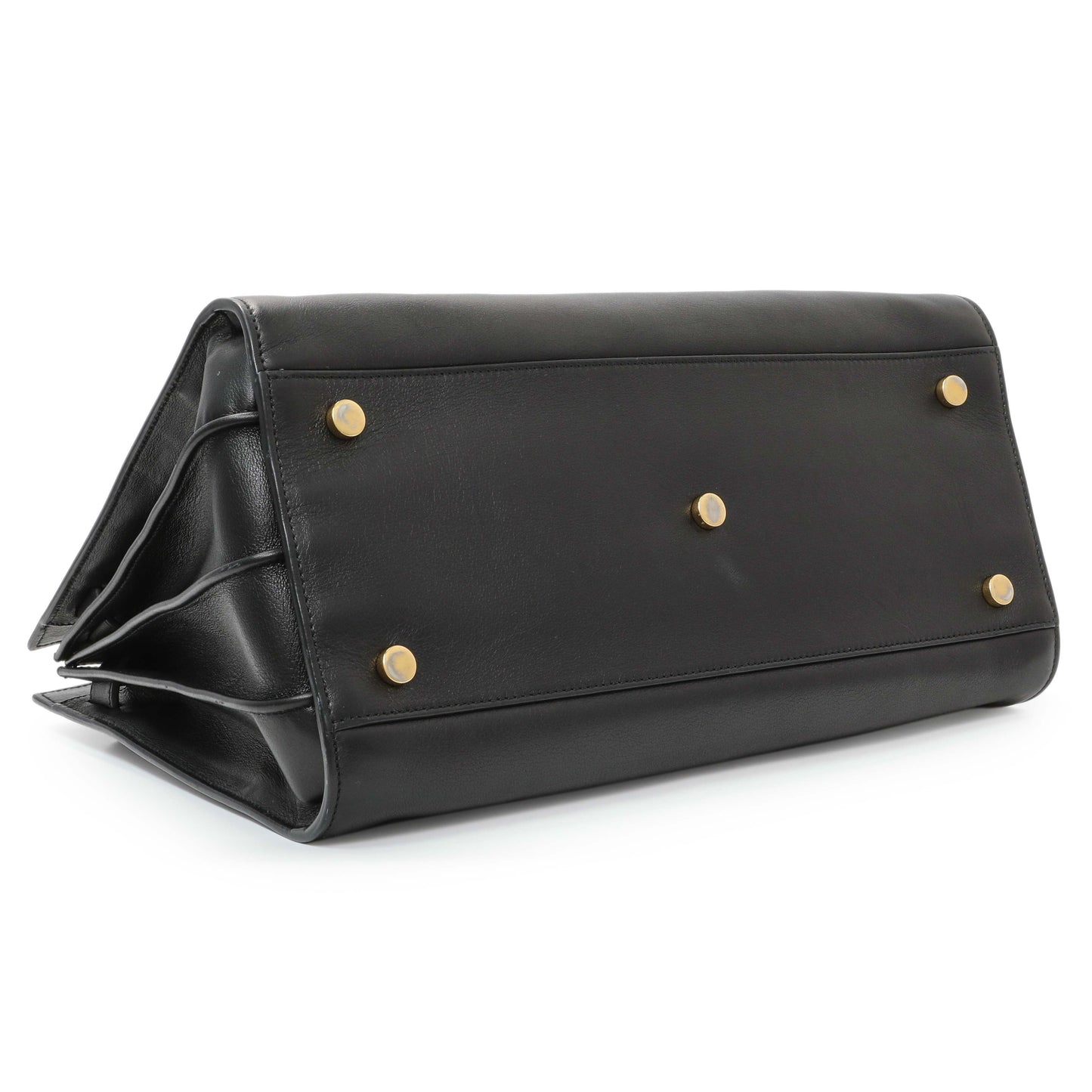 Exclusive Saint Laurent Black Calfskin Small Sac De Jour — Back View