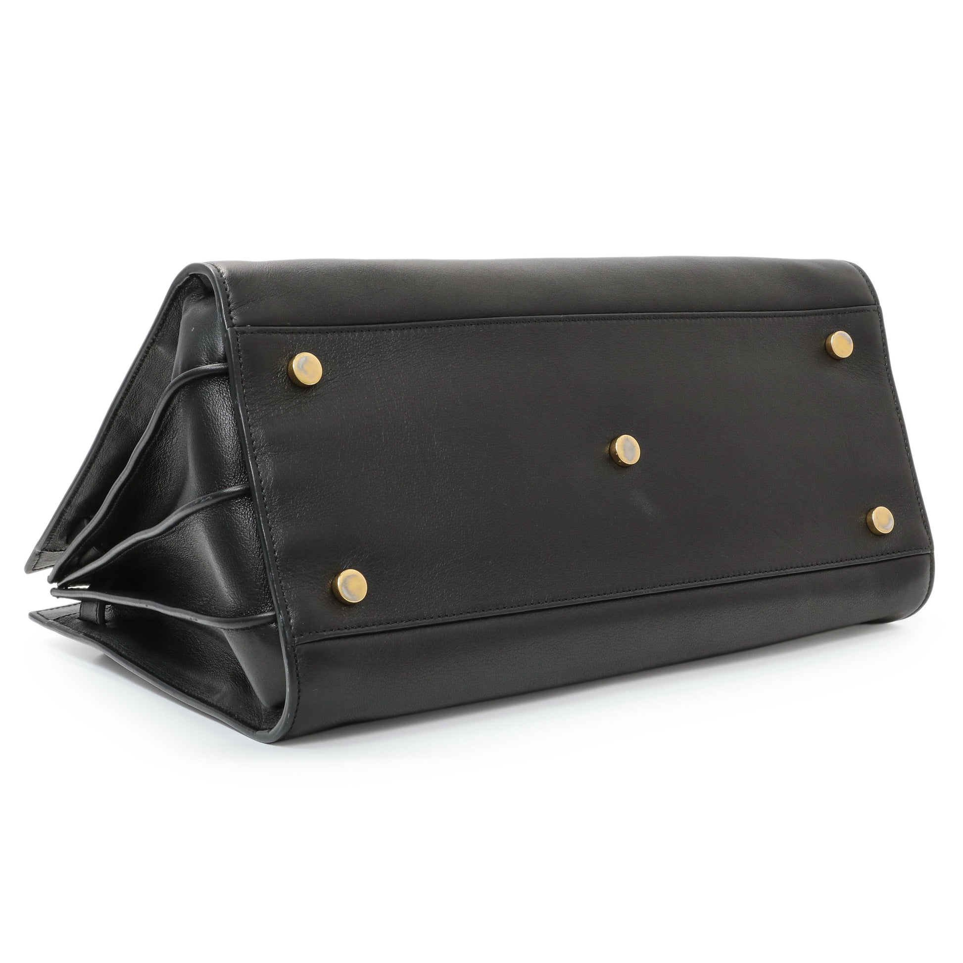 Exclusive Saint Laurent Black Calfskin Small Sac De Jour — Back View