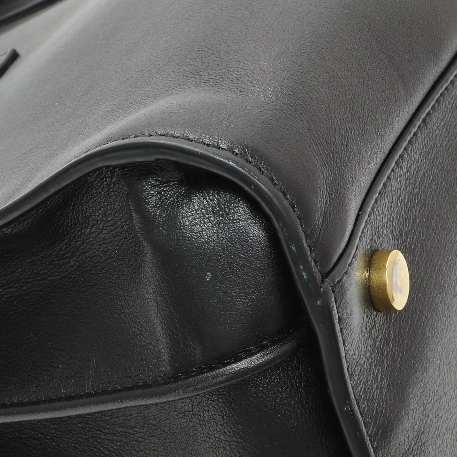 Exclusive Saint Laurent Black Calfskin Small Sac De Jour — Top View