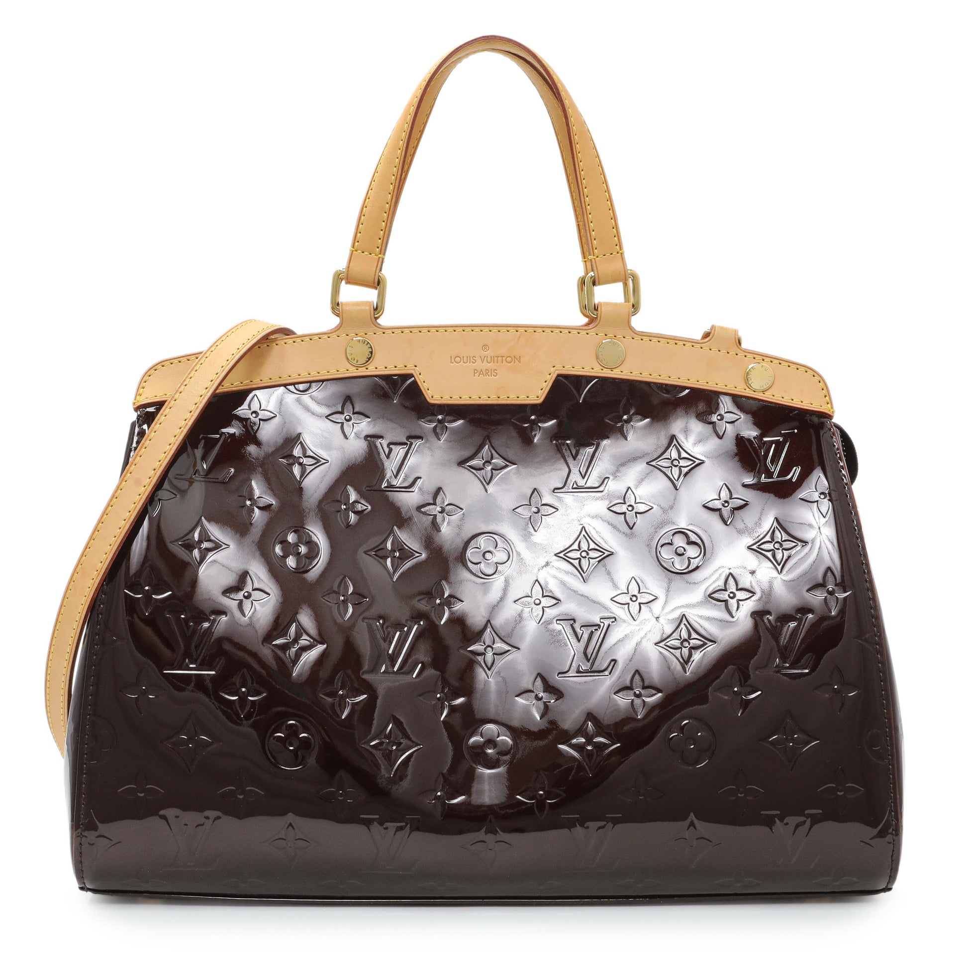 Exclusive Louis Vuitton Amarante Vernis Brea MM — Front View