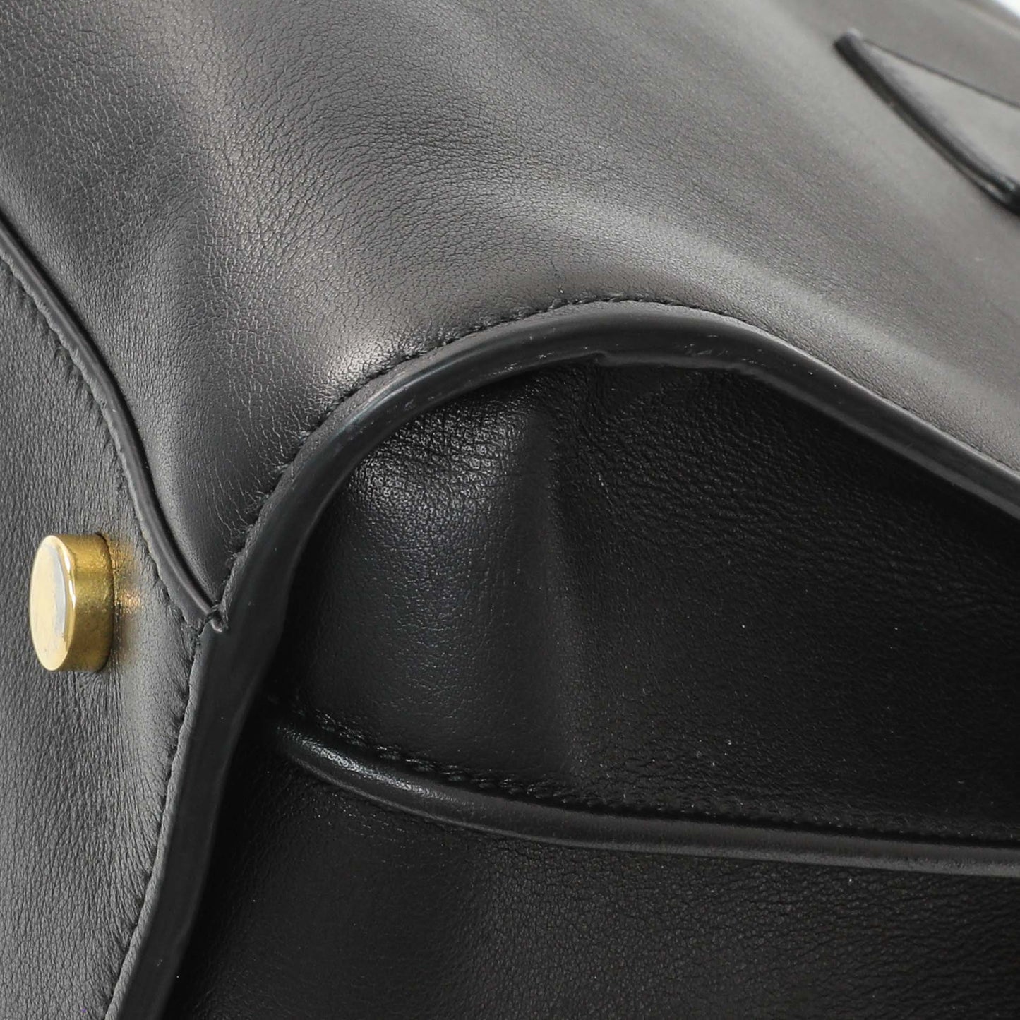 Exclusive Saint Laurent Black Calfskin Small Sac De Jour — Detail View