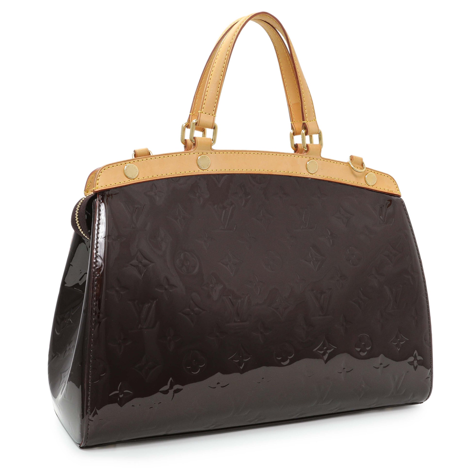 Exclusive Louis Vuitton Amarante Vernis Brea MM — Side View