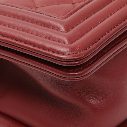 Exclusive Chanel Burgundy Quilted Calfskin Small Boy Flap — Detail View