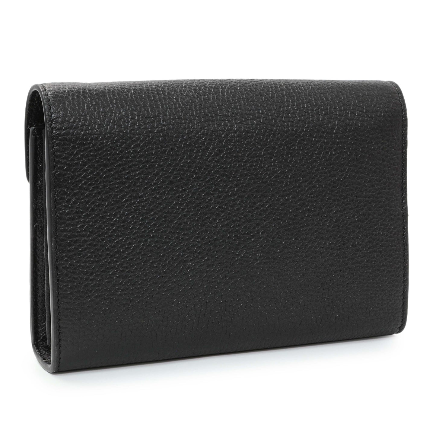 Exclusive Gucci Black Calfskin GG Marmont Chain Wallet — Side View