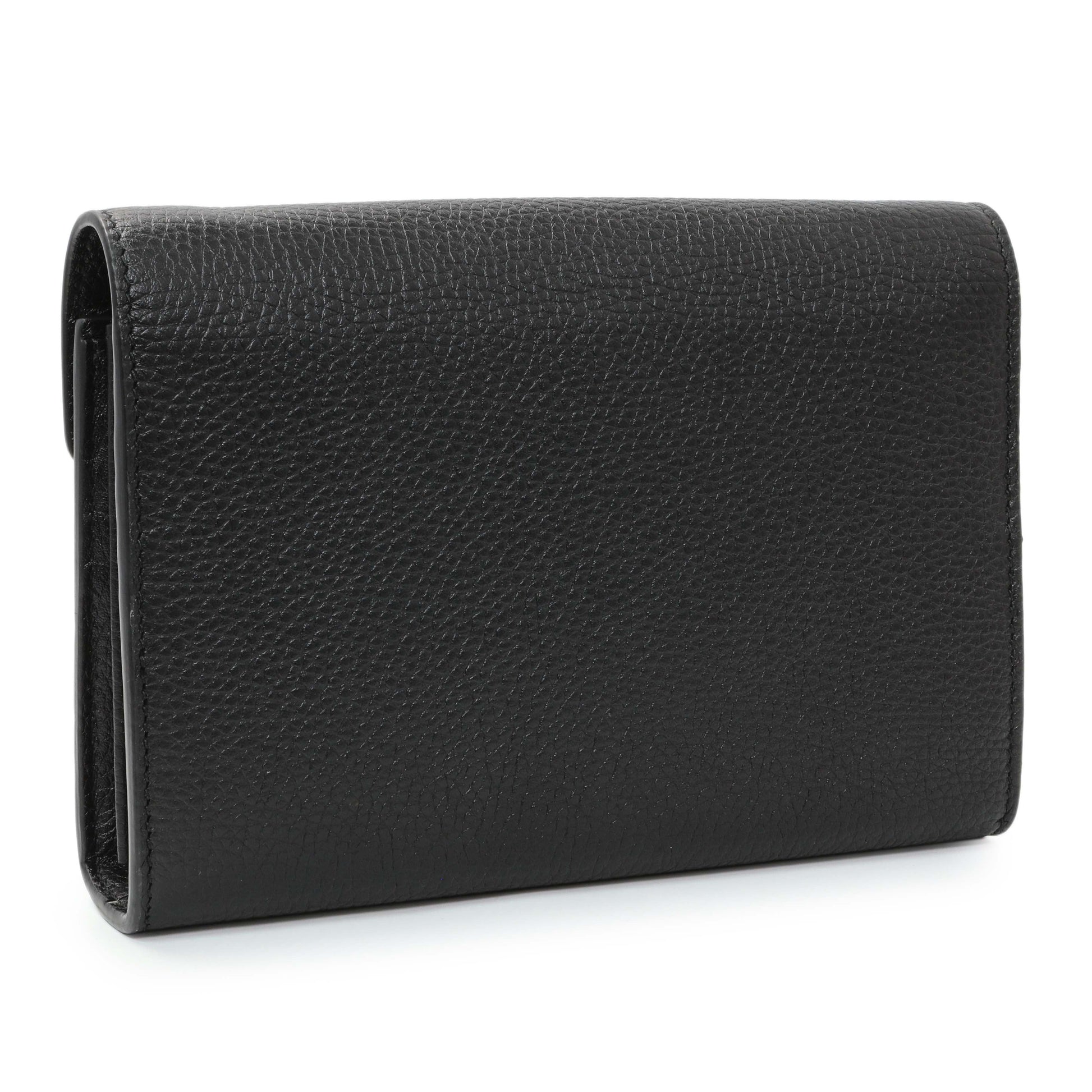 Exclusive Gucci Black Calfskin GG Marmont Chain Wallet — Side View