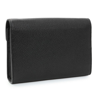 Exclusive Gucci Black Calfskin GG Marmont Chain Wallet — Side View