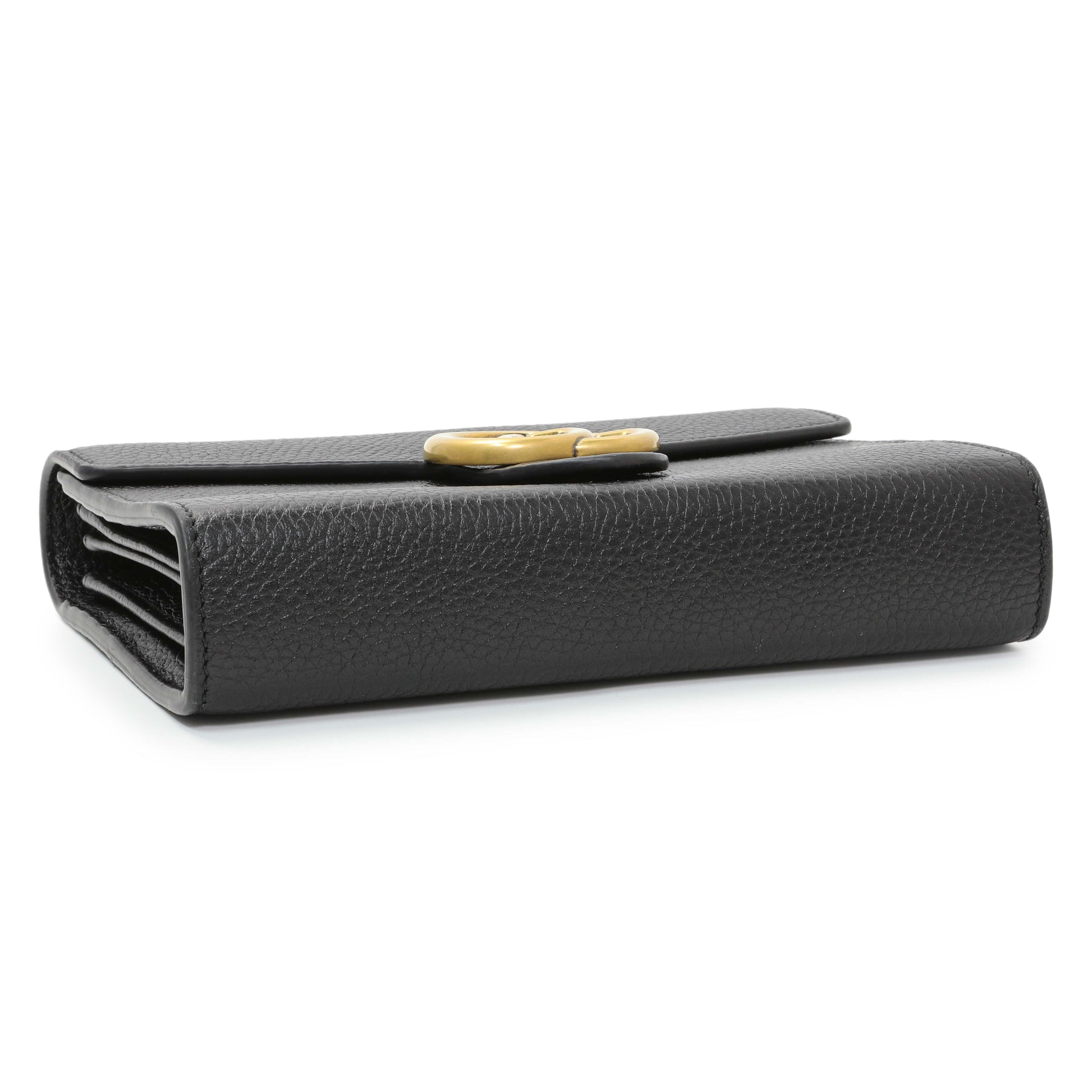 Exclusive Gucci Black Calfskin GG Marmont Chain Wallet — Back View