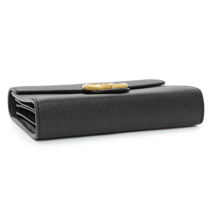 Exclusive Gucci Black Calfskin GG Marmont Chain Wallet — Back View