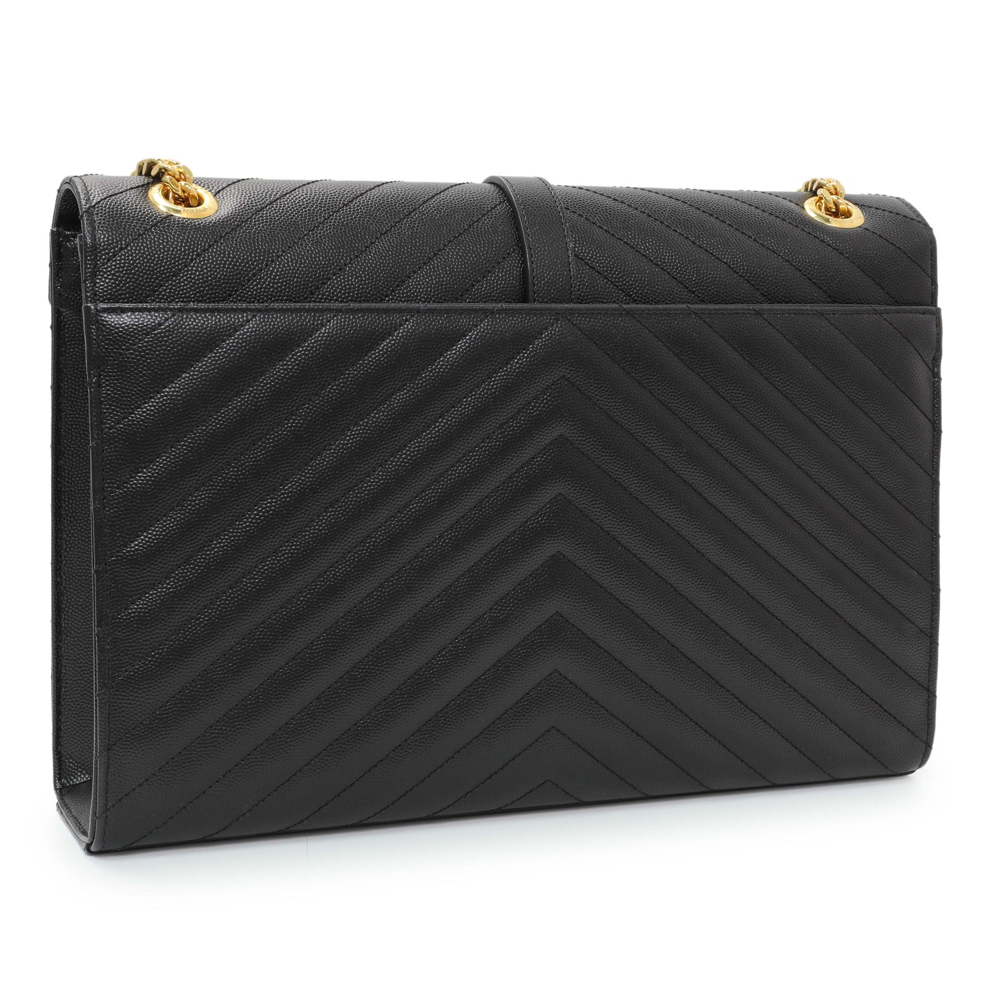Exclusive Saint Laurent Grain De Poudre Mixed Matelasse Large Triquilt Monogram Satchel — Side View