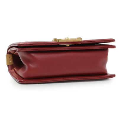Exclusive Chanel Burgundy Quilted Calfskin Small Boy Flap — Top View