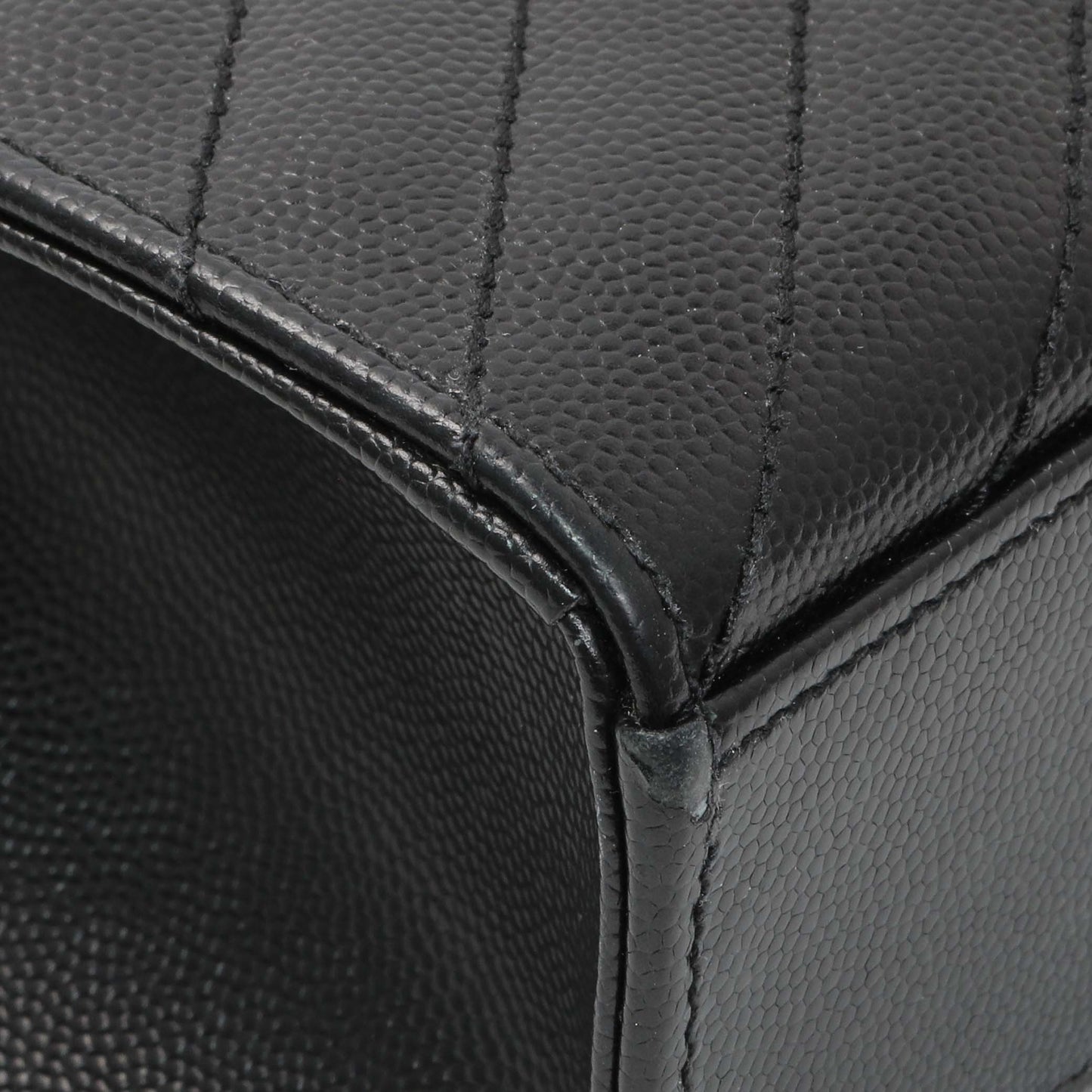Exclusive Saint Laurent Grain De Poudre Mixed Matelasse Large Triquilt Monogram Satchel — Lifestyle View