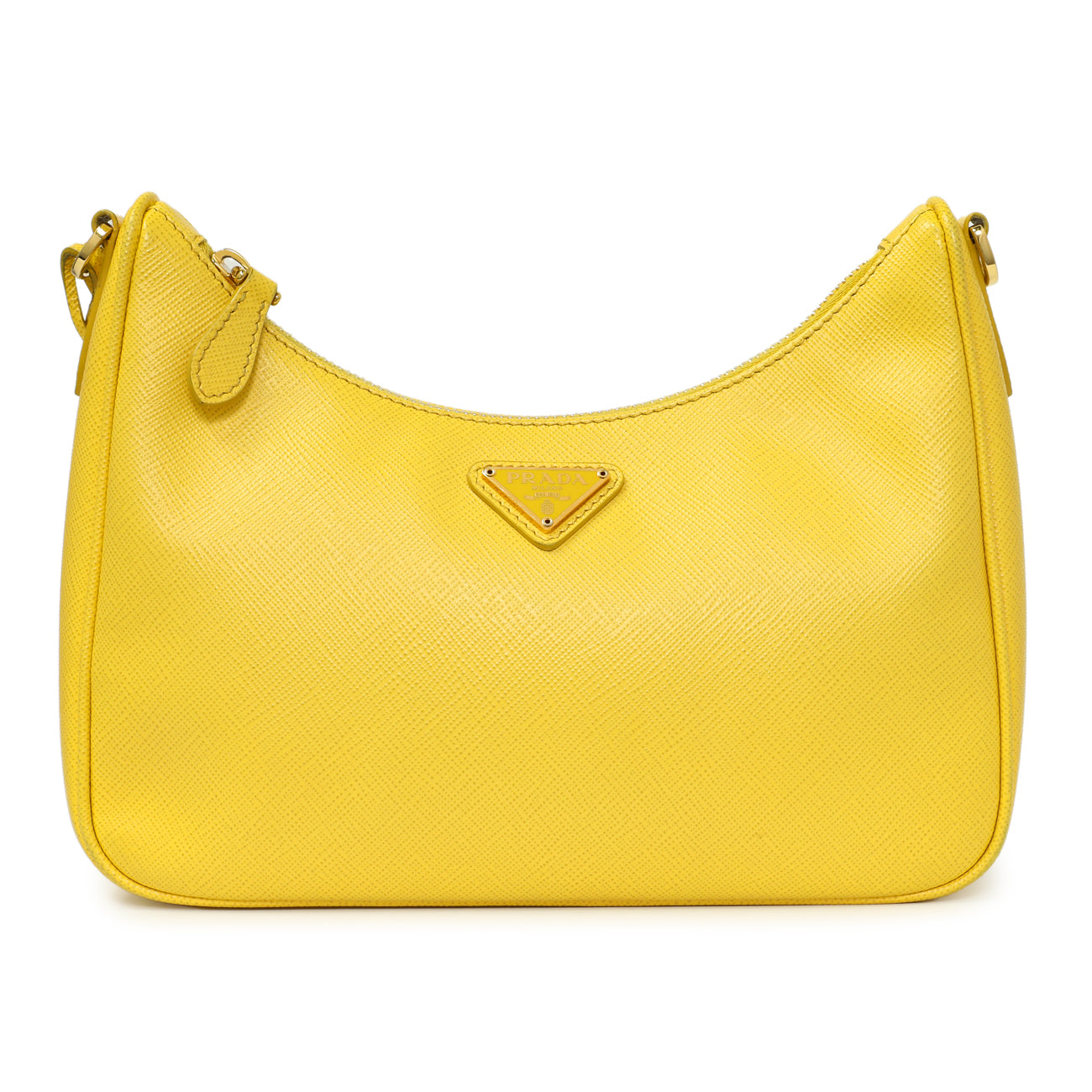 Exclusive Prada Yellow Saffiano Re-Edition 2005 Shoulder Bag — Side View