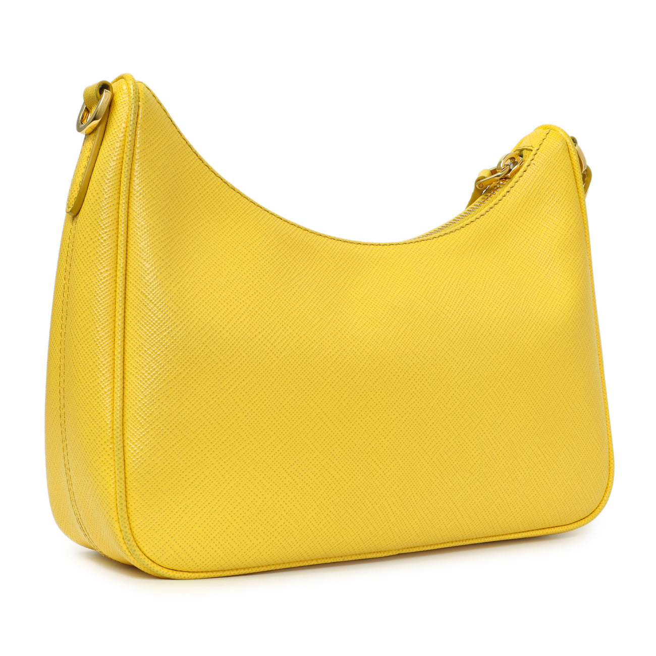 Exclusive Prada Yellow Saffiano Re-Edition 2005 Shoulder Bag — Back View