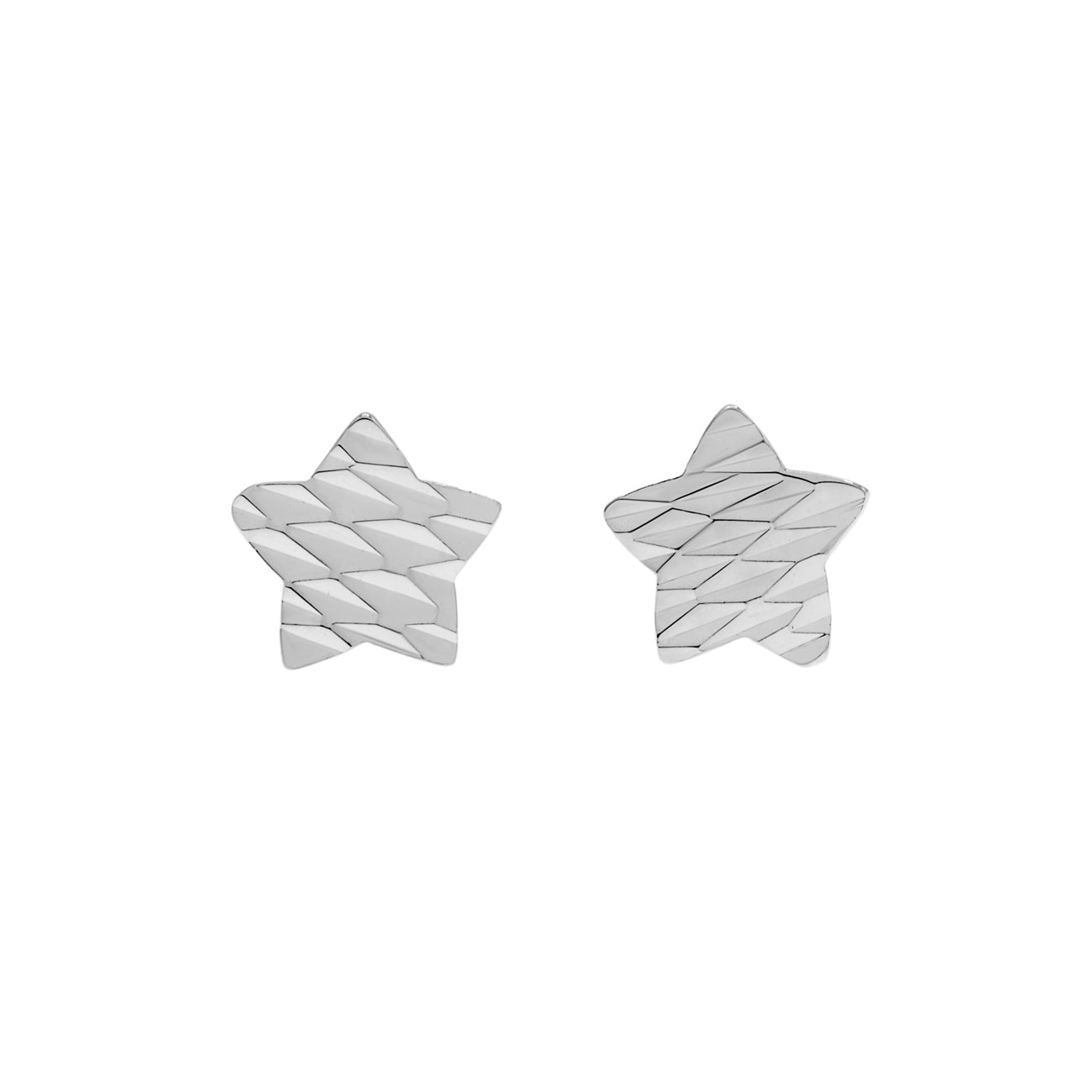 Exclusive Platinum Star Stud Earrings — Front View