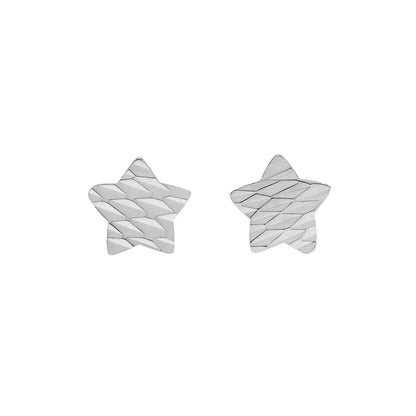 Exclusive Platinum Star Stud Earrings — Front View