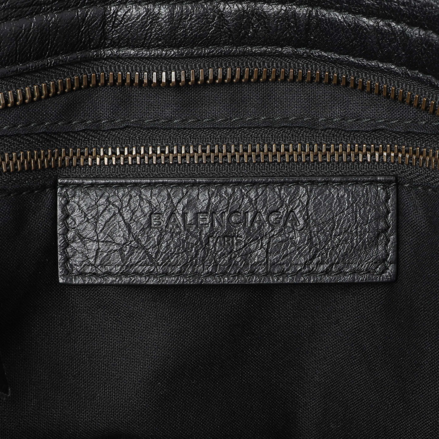 Exclusive Balenciaga Black Agneau Graffiti All Over Classic Hardware City — Detail View