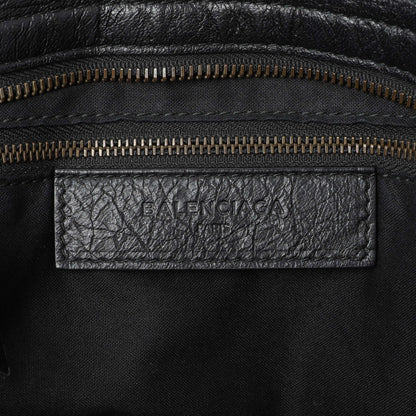 Exclusive Balenciaga Black Agneau Graffiti All Over Classic Hardware City — Detail View