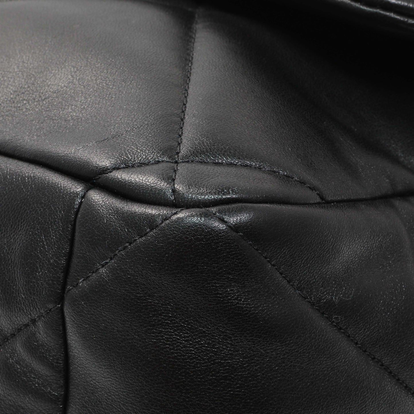 Exclusive Chanel Black Lambskin Quilted Maxi Chanel 19 Flap — Detail View