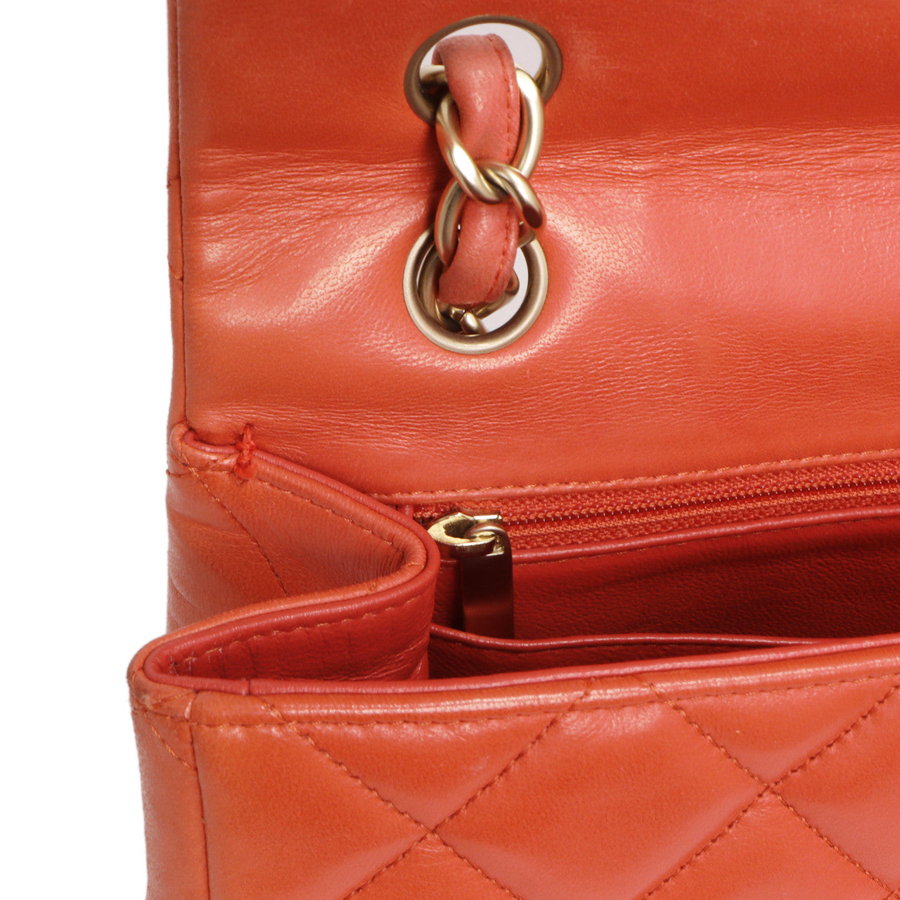 Exclusive Chanel Coral Quilted Lambskin Maxi Classic Single Flap — Alternate View 12