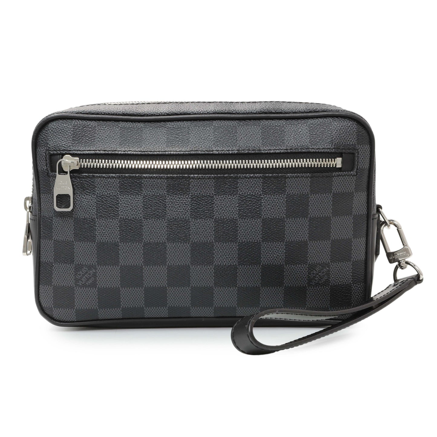Exclusive Louis Vuitton Damier Graphite Kasai Clutch — Front View