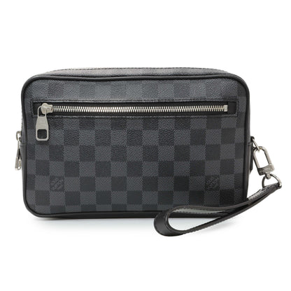 Exclusive Louis Vuitton Damier Graphite Kasai Clutch — Front View