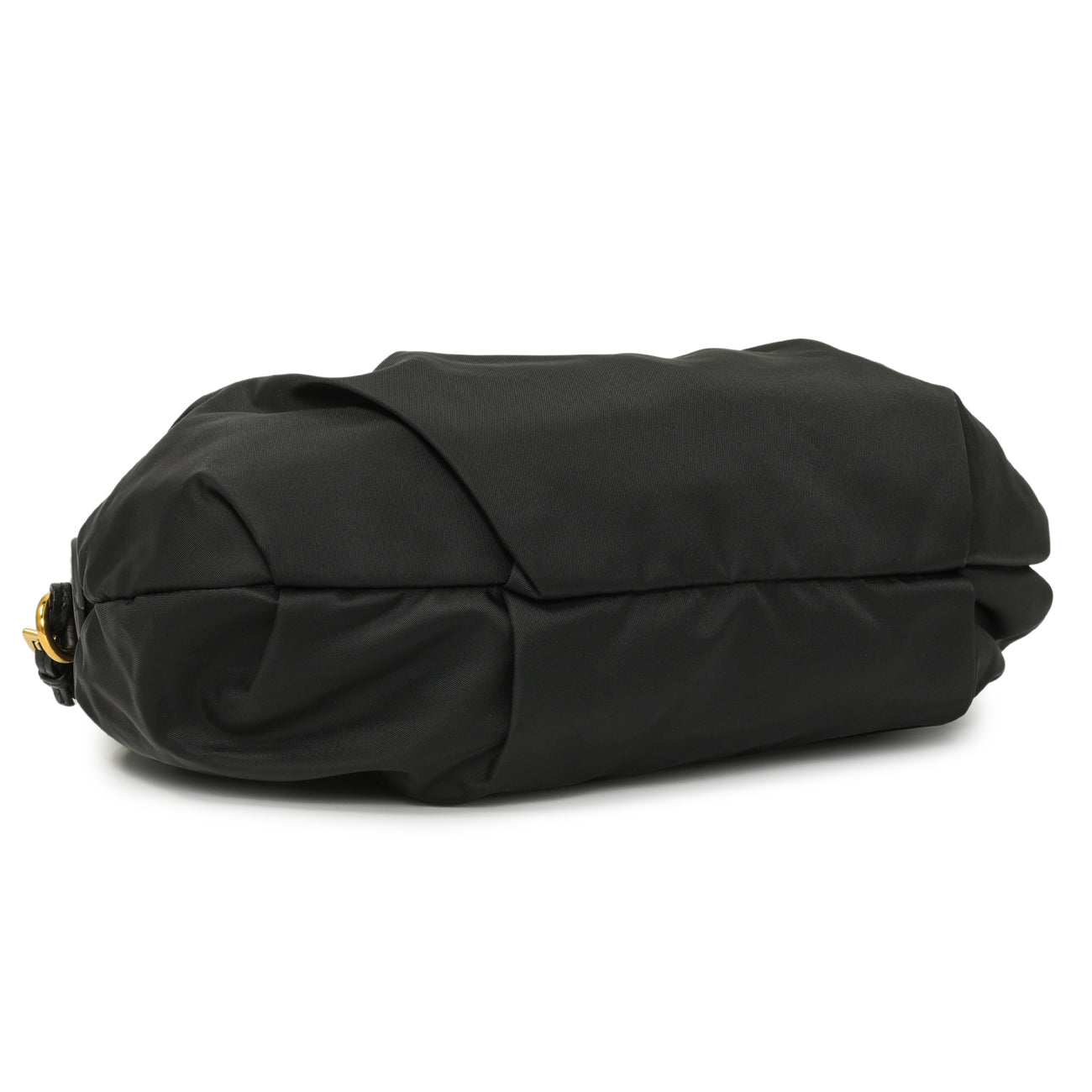 Exclusive Prada Black Nylon Pleated Hobo — Back View