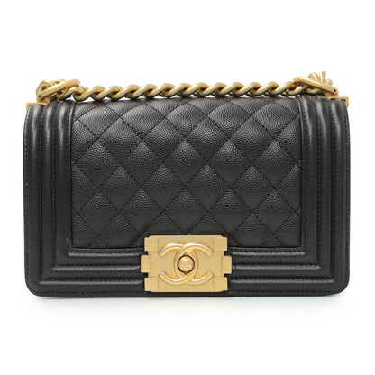 Exclusive Chanel Black Caviar Quilted Small Boy Flap — Side View