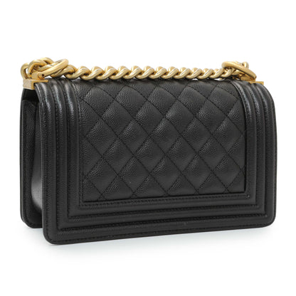 Exclusive Chanel Black Caviar Quilted Small Boy Flap — Back View