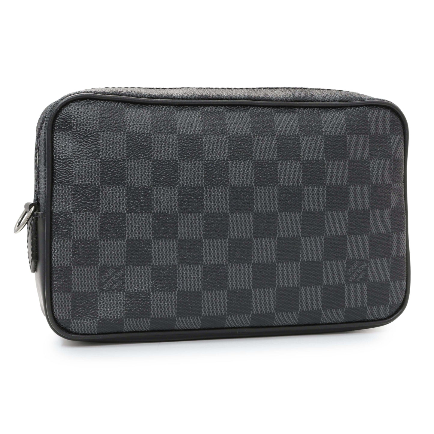 Exclusive Louis Vuitton Damier Graphite Kasai Clutch — Side View