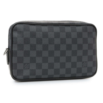 Exclusive Louis Vuitton Damier Graphite Kasai Clutch — Side View