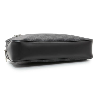 Exclusive Louis Vuitton Damier Graphite Kasai Clutch — Back View