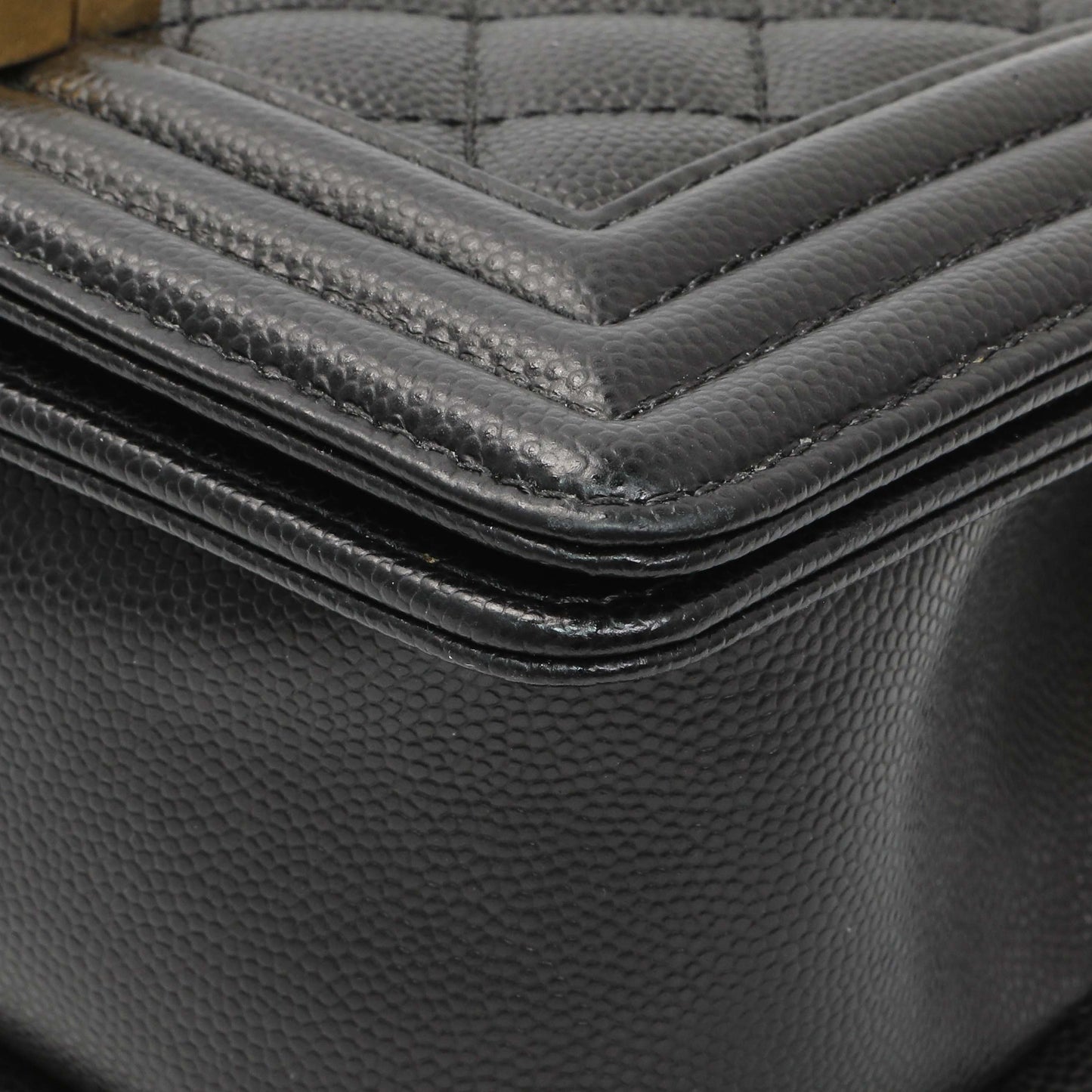 Exclusive Chanel Black Caviar Quilted Small Boy Flap — Lifestyle View