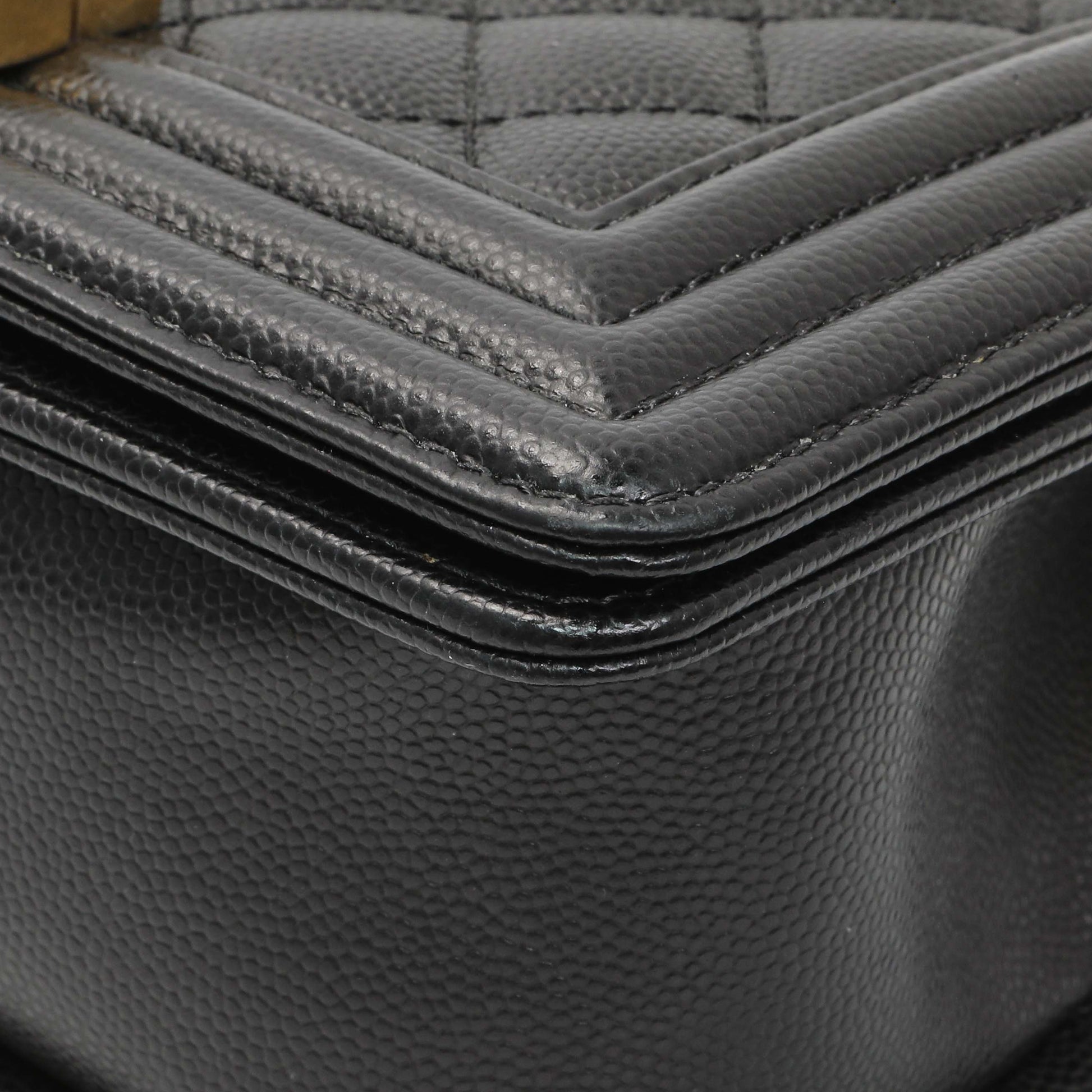 Exclusive Chanel Black Caviar Quilted Small Boy Flap — Lifestyle View