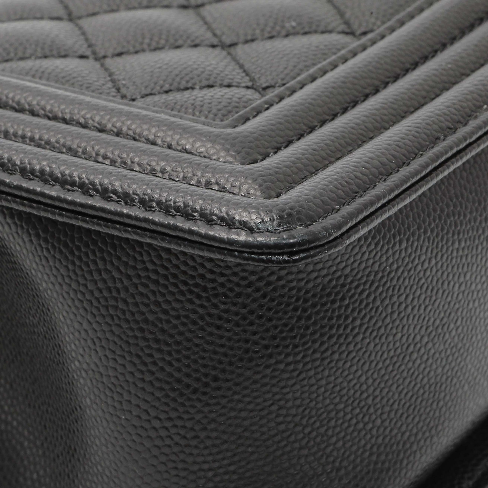 Exclusive Chanel Black Caviar Quilted Small Boy Flap — Alternate View 7